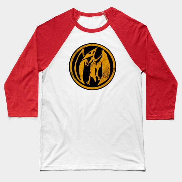 Vintage Pink Ranger Logo Baseball T-Shirt by mighty corps studio